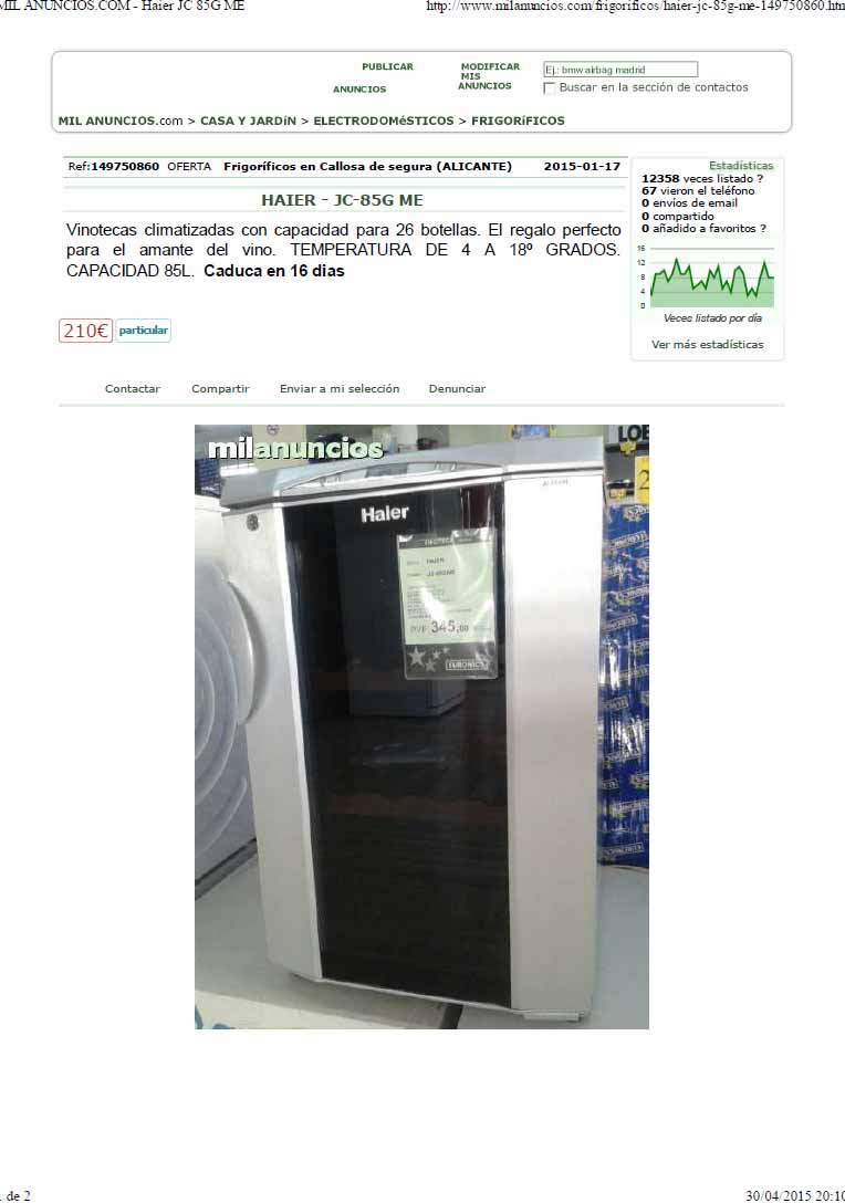 FRIGO LAVADORA LCD